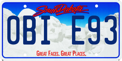SD license plate 0BIE93