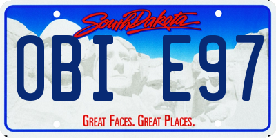 SD license plate 0BIE97