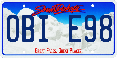 SD license plate 0BIE98