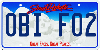 SD license plate 0BIF02