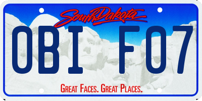 SD license plate 0BIF07