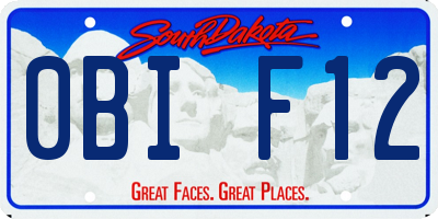 SD license plate 0BIF12