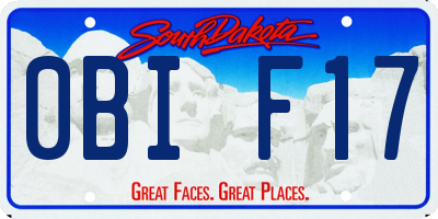 SD license plate 0BIF17