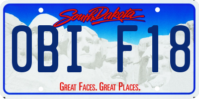 SD license plate 0BIF18