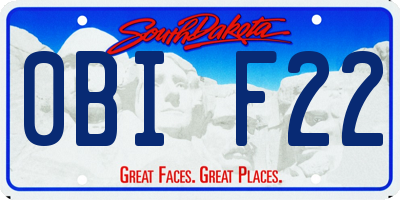 SD license plate 0BIF22