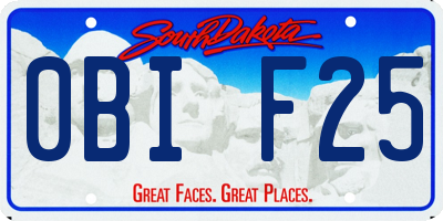 SD license plate 0BIF25