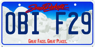 SD license plate 0BIF29