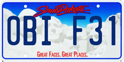 SD license plate 0BIF31
