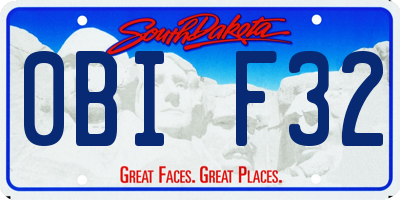 SD license plate 0BIF32