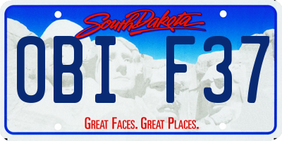 SD license plate 0BIF37
