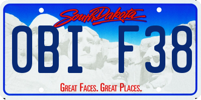 SD license plate 0BIF38