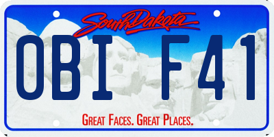 SD license plate 0BIF41