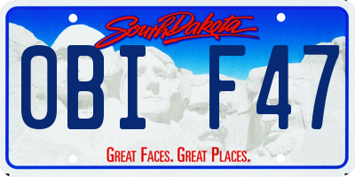 SD license plate 0BIF47
