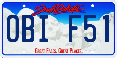 SD license plate 0BIF51