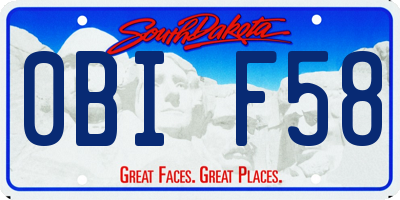 SD license plate 0BIF58