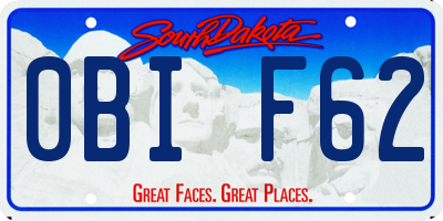 SD license plate 0BIF62