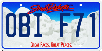 SD license plate 0BIF71