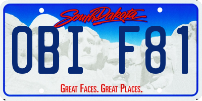 SD license plate 0BIF81