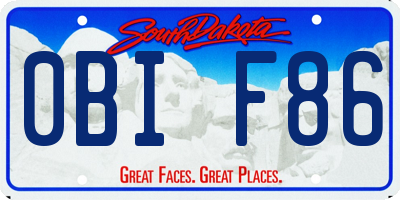 SD license plate 0BIF86