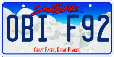 SD license plate 0BIF92