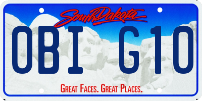 SD license plate 0BIG10
