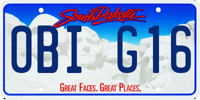 SD license plate 0BIG16