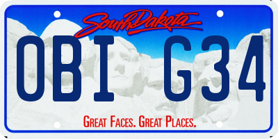 SD license plate 0BIG34