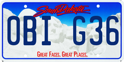 SD license plate 0BIG36