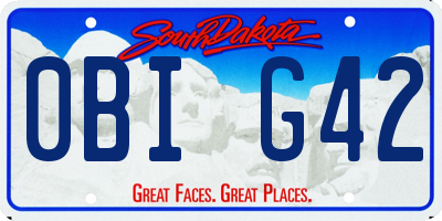 SD license plate 0BIG42