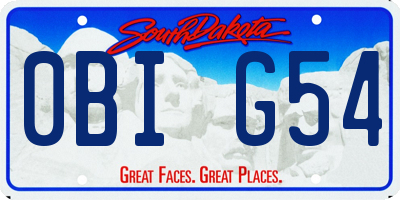 SD license plate 0BIG54