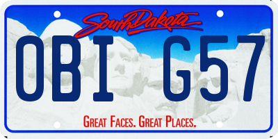 SD license plate 0BIG57
