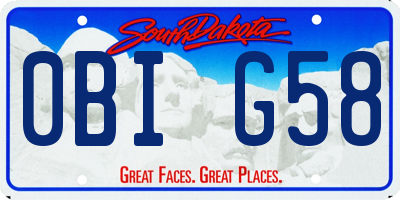 SD license plate 0BIG58