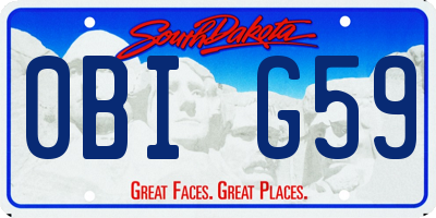 SD license plate 0BIG59