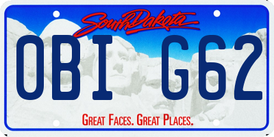 SD license plate 0BIG62