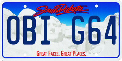 SD license plate 0BIG64
