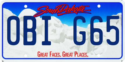 SD license plate 0BIG65