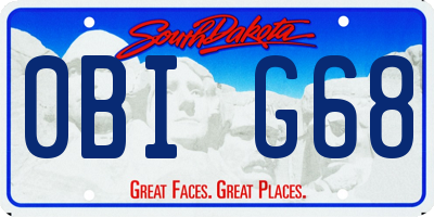 SD license plate 0BIG68