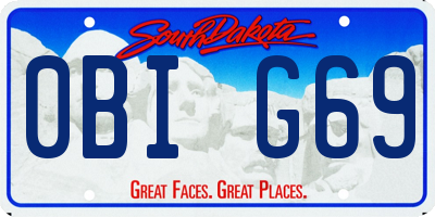 SD license plate 0BIG69