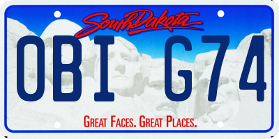 SD license plate 0BIG74