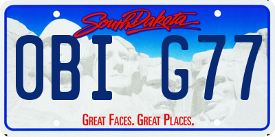 SD license plate 0BIG77