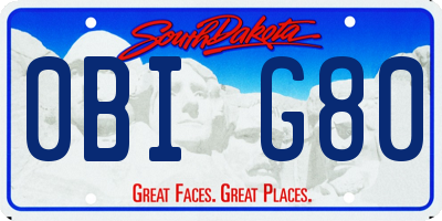 SD license plate 0BIG80