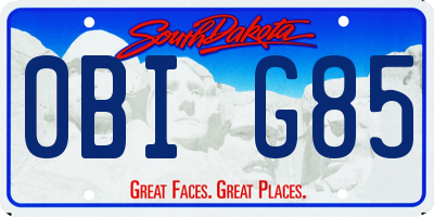 SD license plate 0BIG85