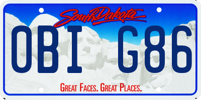 SD license plate 0BIG86