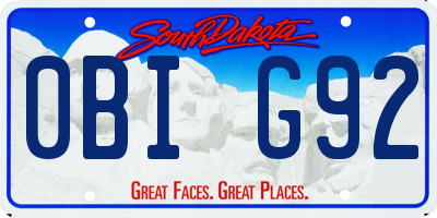 SD license plate 0BIG92