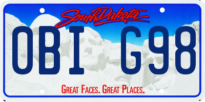 SD license plate 0BIG98