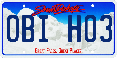 SD license plate 0BIH03