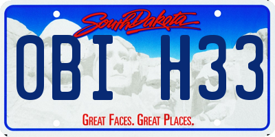 SD license plate 0BIH33