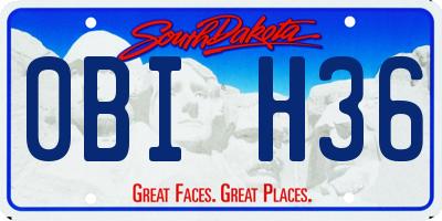 SD license plate 0BIH36