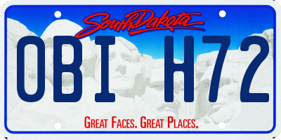 SD license plate 0BIH72