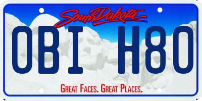 SD license plate 0BIH80